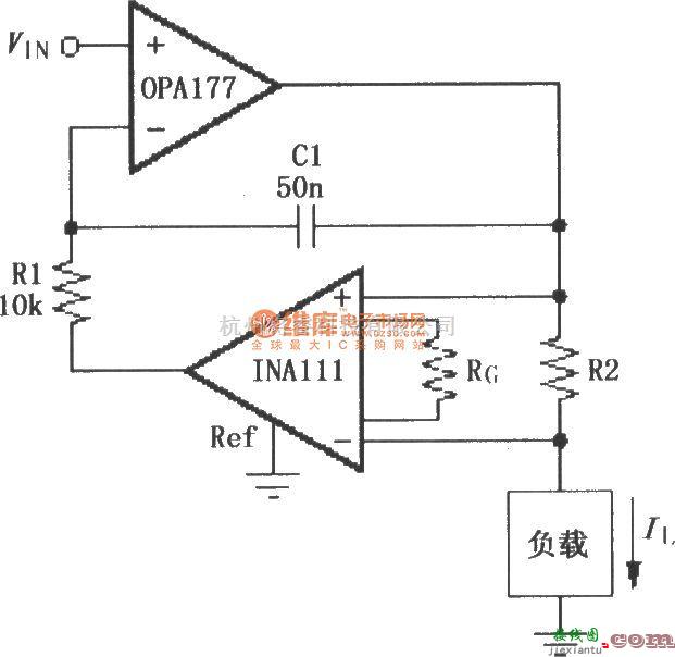 仪表放大器中的INA111构成的电压控制电流源电路  第1张