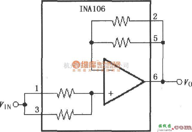 仪表放大器中的增益为11的精密缓冲电路(INA106)  第1张