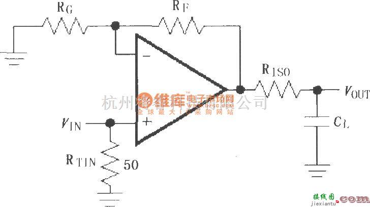 宽带放大中的由MAX4450／4451构成的驱动电容性负载电路  第1张