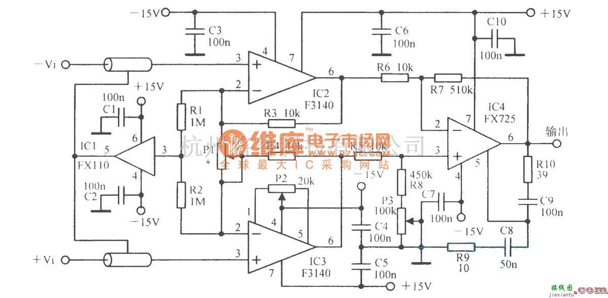 调节放大中的抗干扰的测量放大电路  第1张