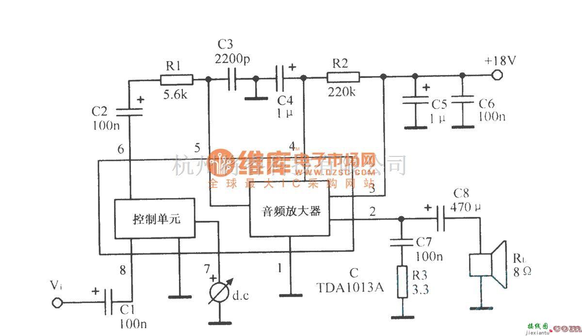 音频处理中的TDAl013A音频放大集成电路  第1张