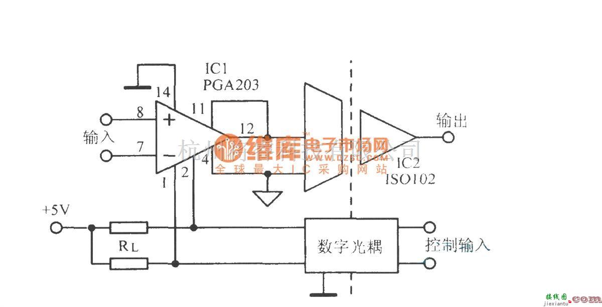 增益可调放大中的增益可编程隔离放大电路  第1张