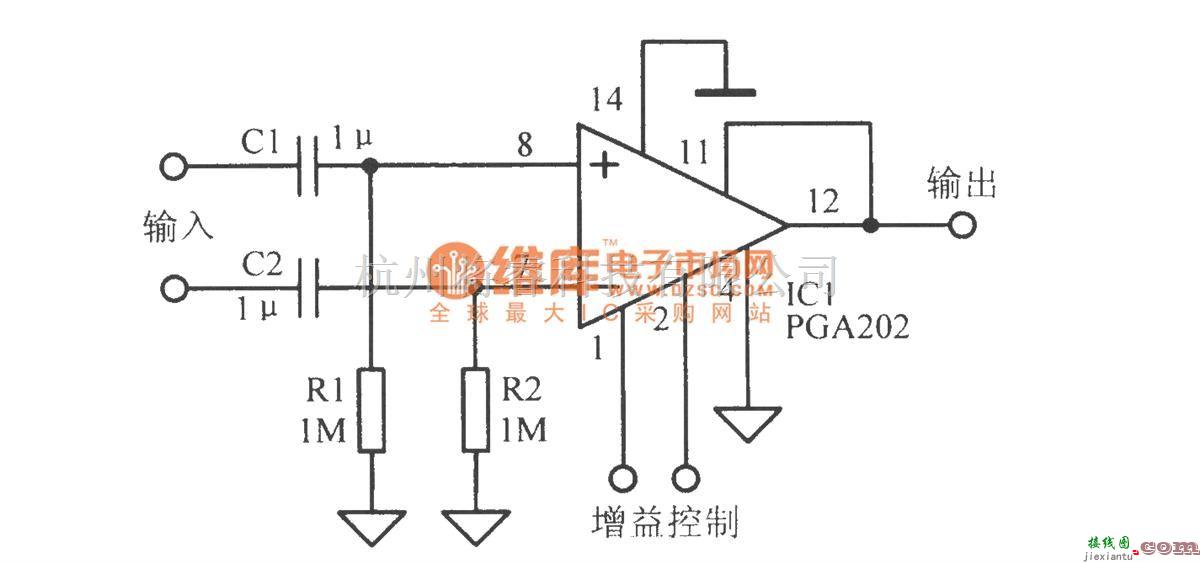 增益可调放大中的增益可编程交流耦合差动放大电路  第1张