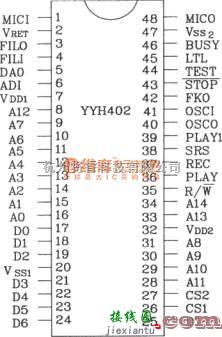 语音电路中的语音合成芯片YYH402应的基本电路图  第1张