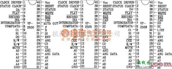 语音电路中的语音合成芯片VP-2500／2505／2508应用电路图  第1张