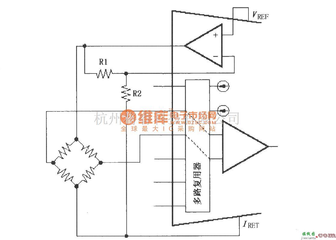 电流环放大中的XTR108由VREF驱动激励的电桥电路  第1张