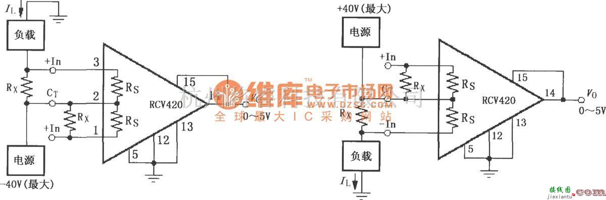 电流环放大中的RCV420电源电流监视电路  第1张