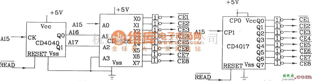 语音电路中的语音合成芯片VP-1410连成512K位的EPROM应用电路图  第4张