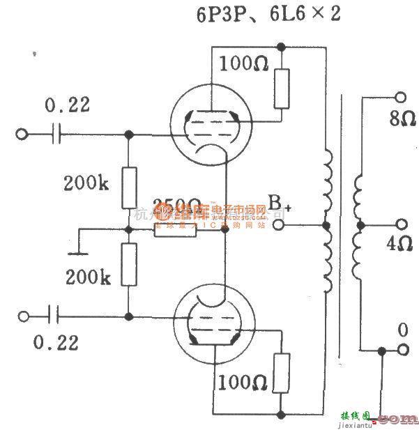 电子管功放中的电子管典型自偏压方式功放级电路  第1张