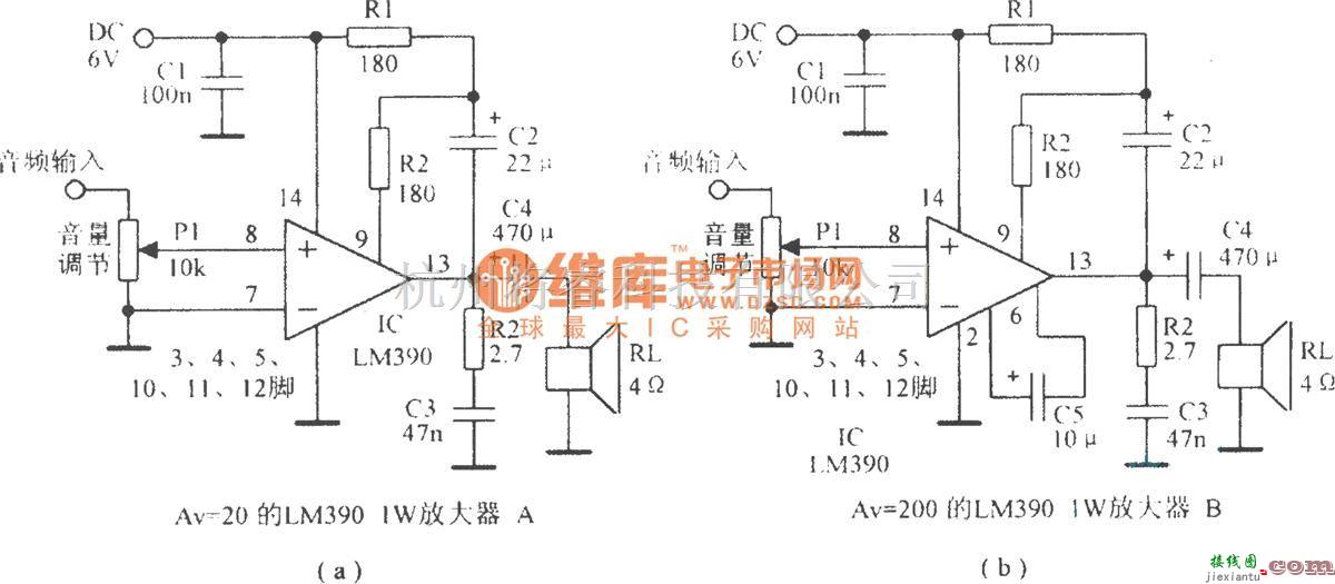 音频处理中的由LM390构成的实际电路  第1张