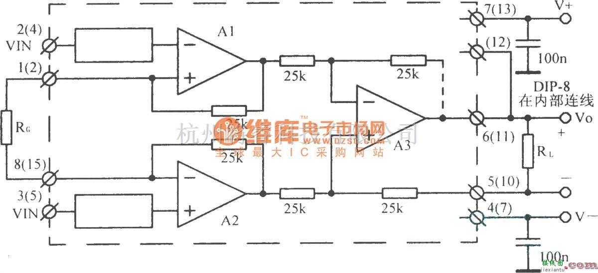 调节放大中的精密仪表放大电路  第1张