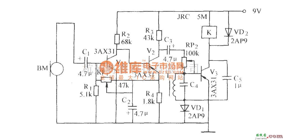 调节放大中的选频声控电路  第1张