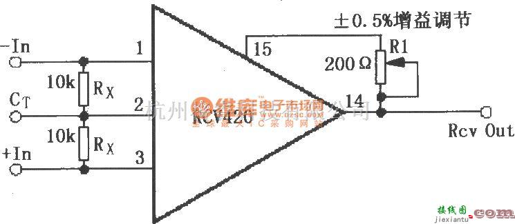 电流环放大中的RCV420增益可调节电路  第1张