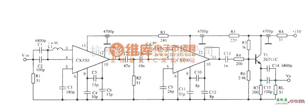 视频放大中的低噪声200MHz宽带放大电路  第1张