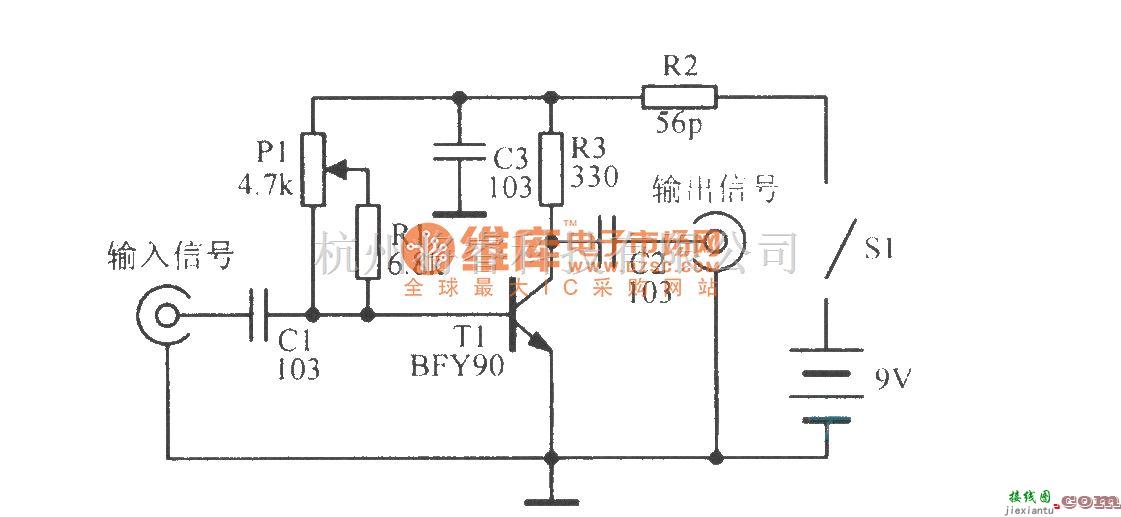 视频放大中的宽带VHF信号放大电路  第1张