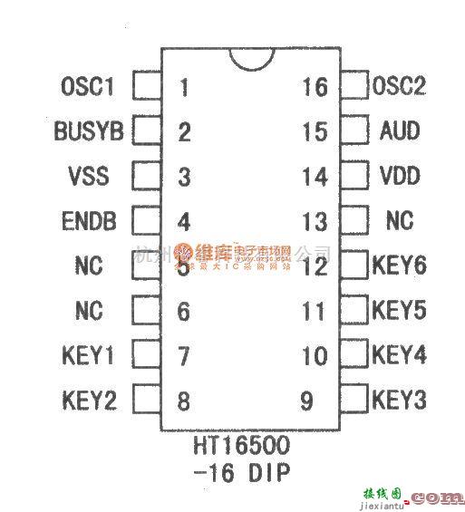 语音电路中的HT16500语音集成芯片  第1张