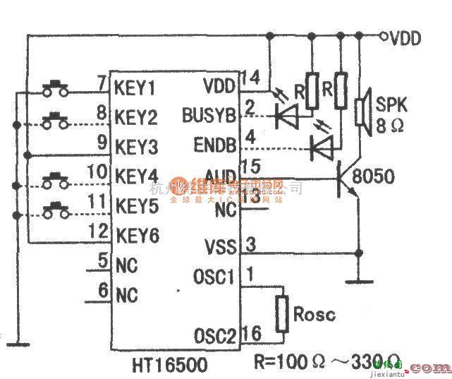 语音电路中的HT16500语音集成芯片  第2张