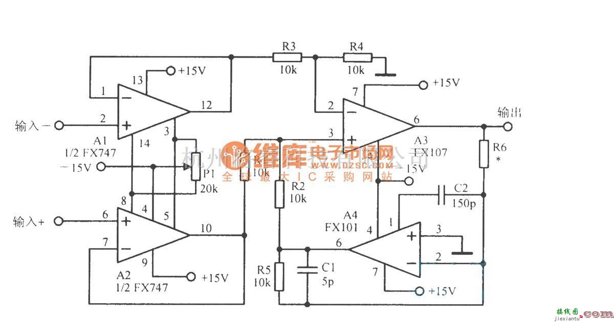 增益可调放大中的增益可变的差分放大电路  第1张