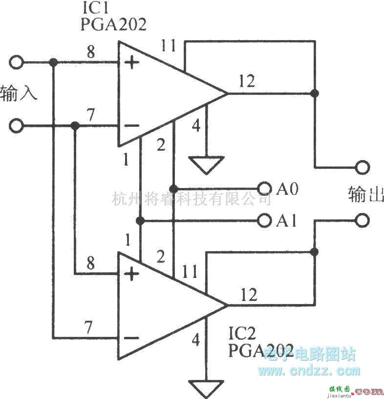 增益可调放大中的增益可编程差动输入--差动输出放大电路  第1张