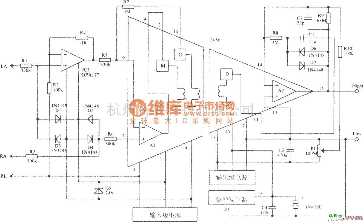 调节放大中的心电图放大电路  第1张