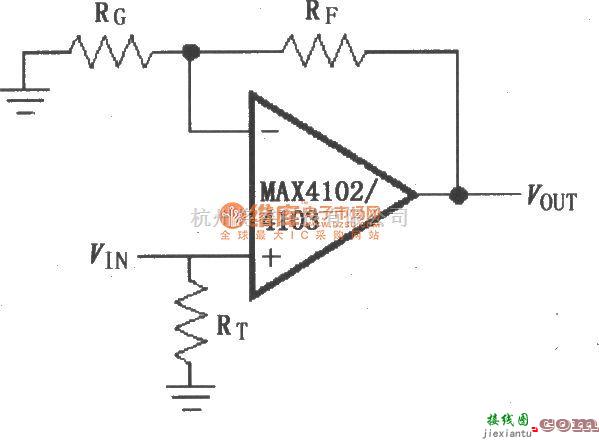 增益可调放大中的由MAX4102／4103构成的同相增益电路  第1张