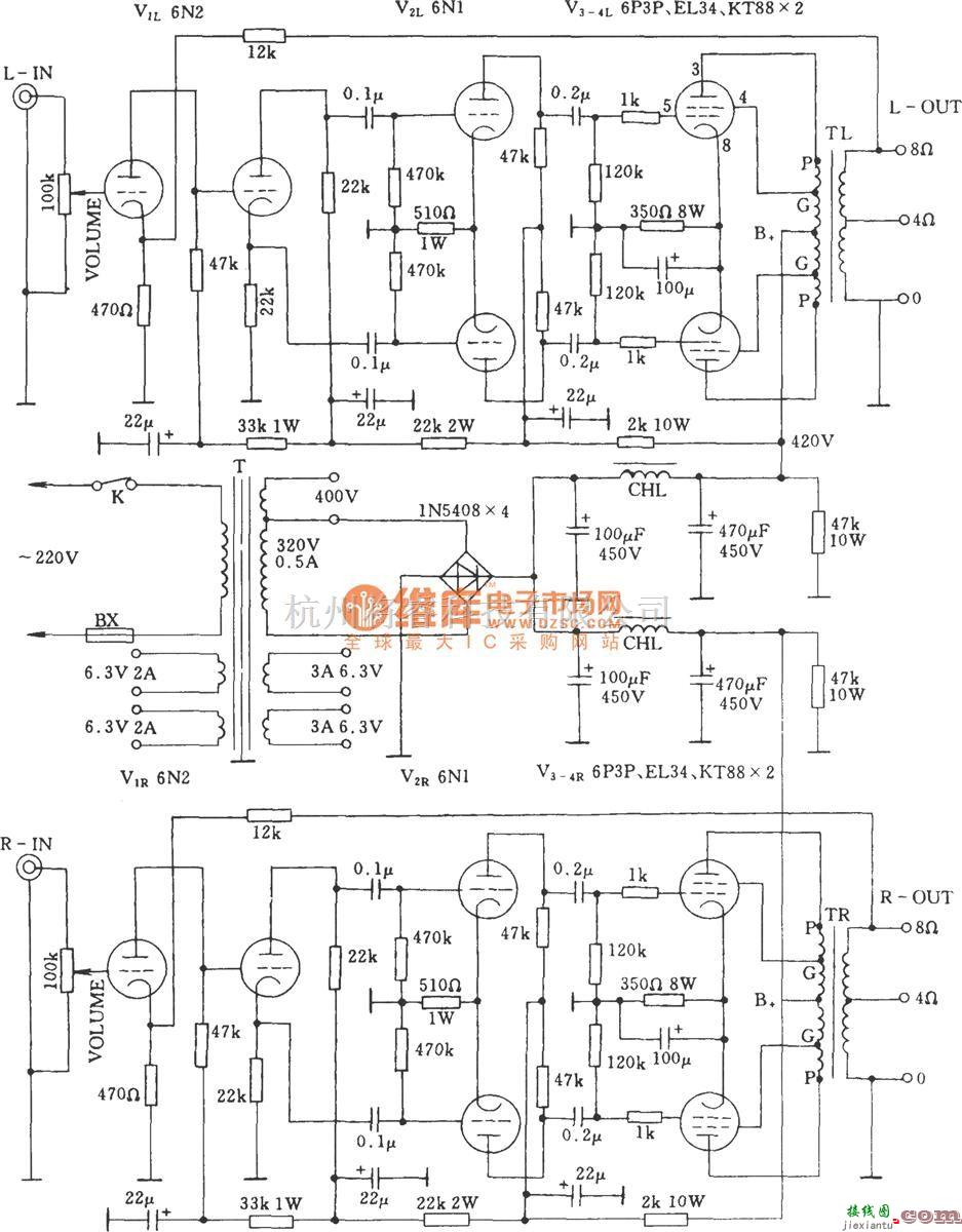 电子管功放中的立体声电子管功率放大器  第1张