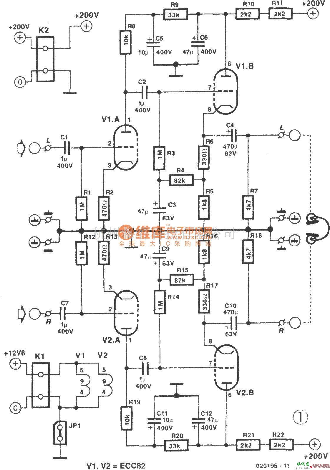 耳机放大中的ECC822电子管OTL耳机放大器  第1张