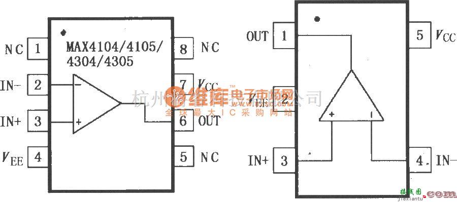 增益可调放大中的MAX4104／4105／4304／4305低噪声低失真运算放大器  第1张