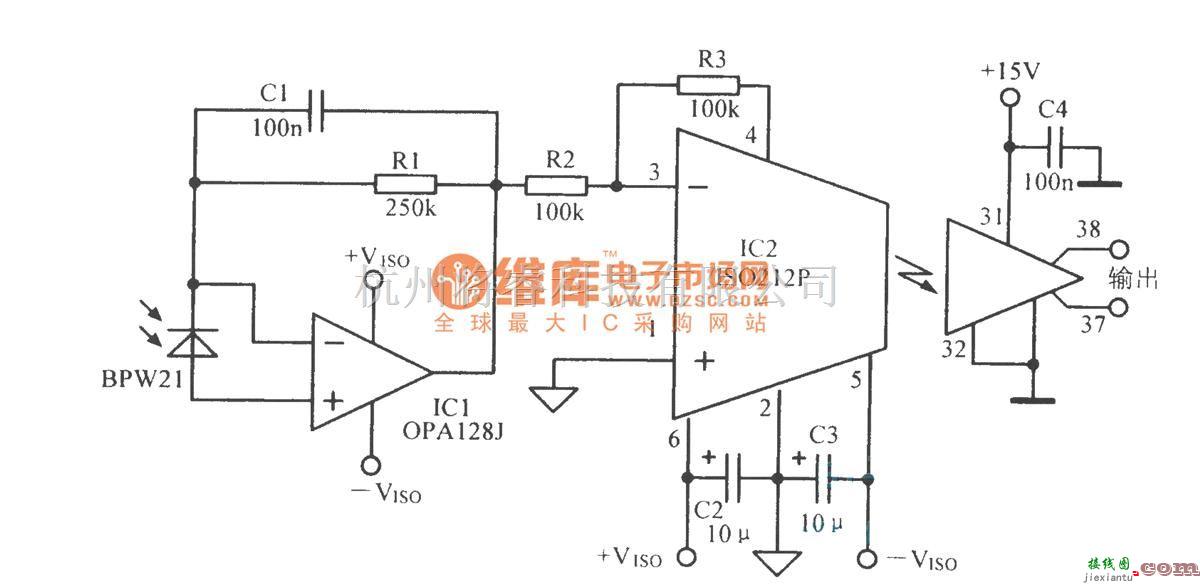 调节放大中的使用光电二极管隔离的放大电路  第1张