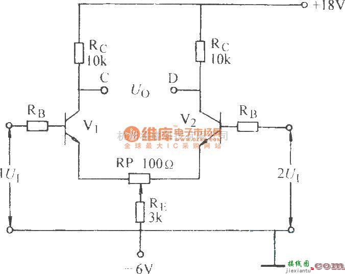 调节放大中的双端对称输入差动放大器电路  第1张