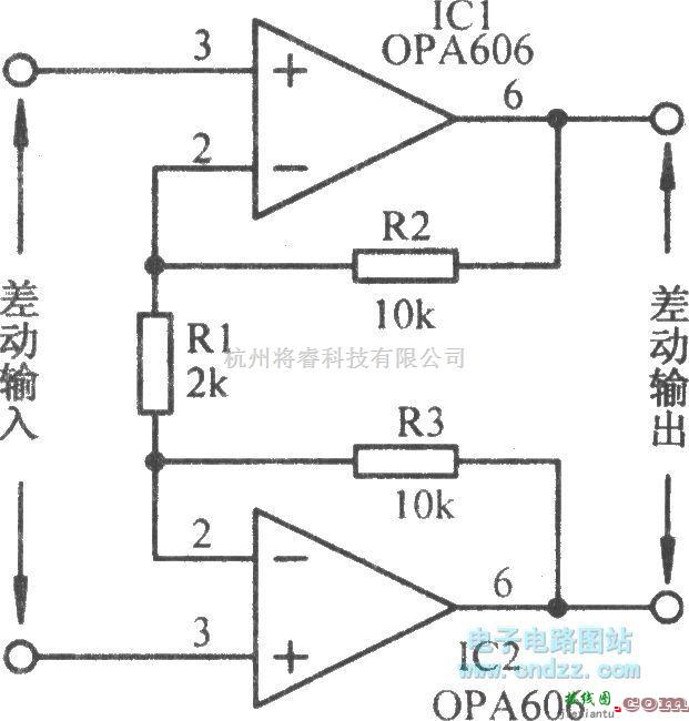 调节放大中的宽带差动输入--输出放大电路  第1张