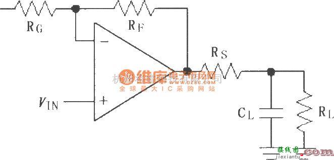增益可调放大中的由MAX4180～MAX4187采用隔离电阻Rs构成的驱动电容性负载电路  第1张