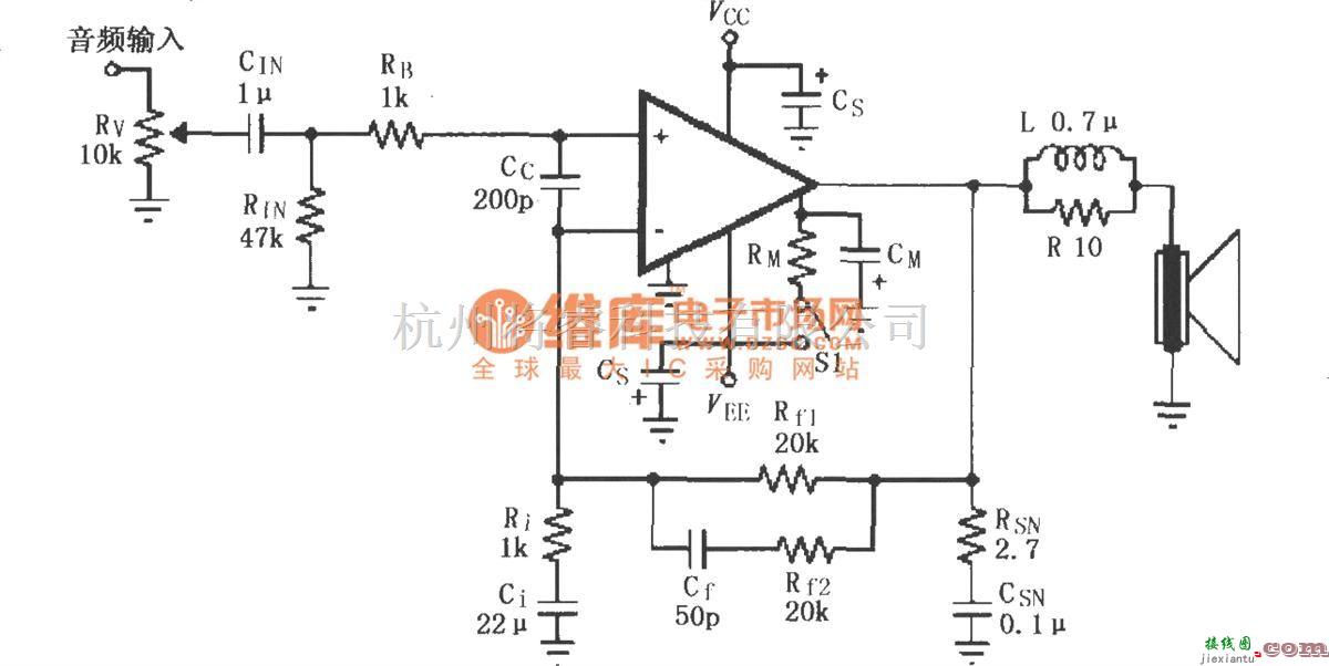 集成音频放大中的LM4781的辅助音频功率放大电路  第1张