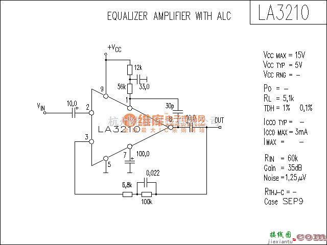 集成音频放大中的LA3210功放电路  第1张