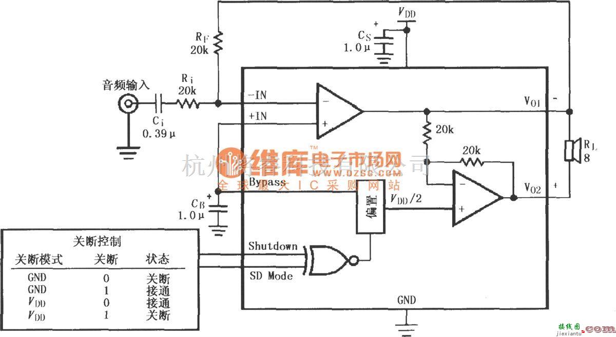 集成音频放大中的LM4901音频功率放大电路(MSOP封装)  第1张