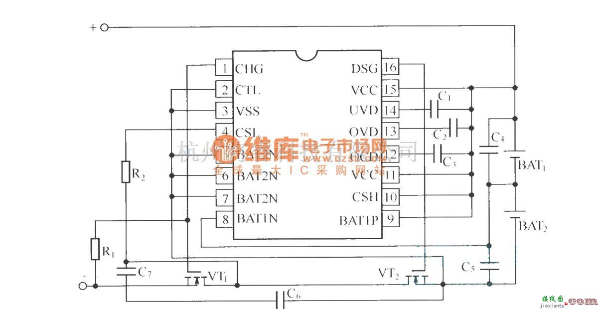 电源电路中的由BQ2058T组成的充放电保护器  第1张