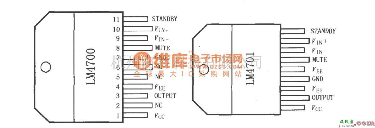 集成音频放大中的LM4700／4701具有静音／待机模式的音频功率放大器  第1张