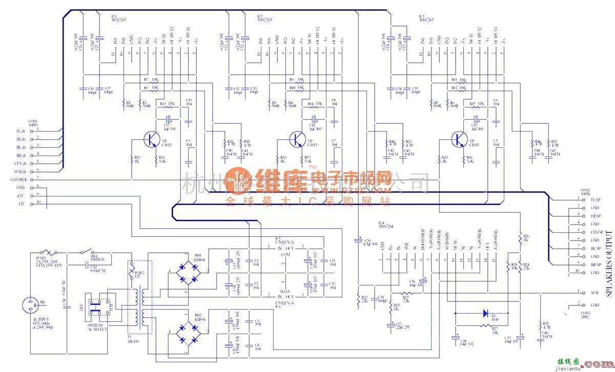 集成音频放大中的5.1ch 功放电路  第1张