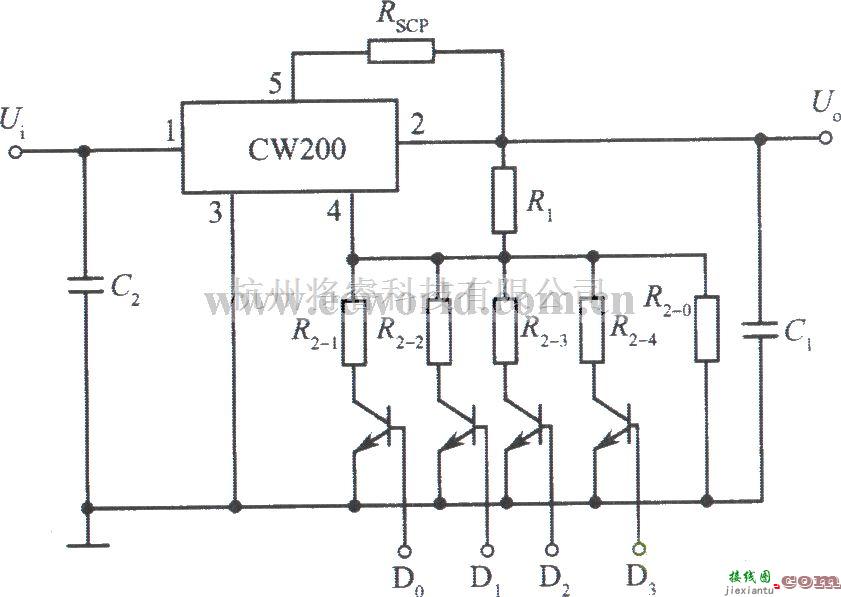 电源电路中的用CW200组成的逻辑控制的集成稳压电源  第1张