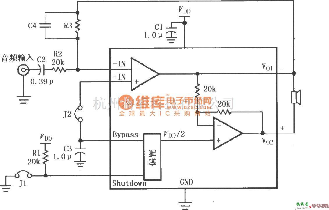 集成音频放大中的LM4819高增益音频放大电路  第1张