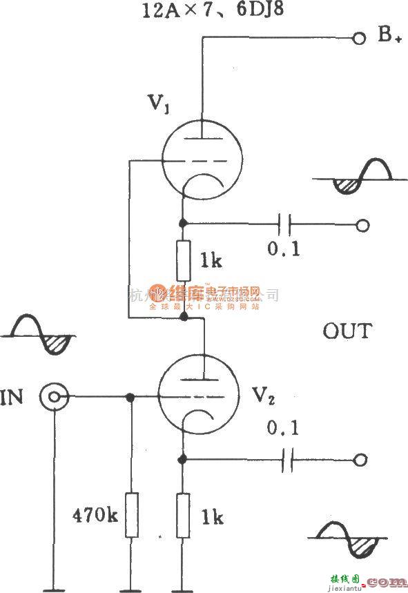 电子管功放中的电子管SRPP倒相电路  第1张