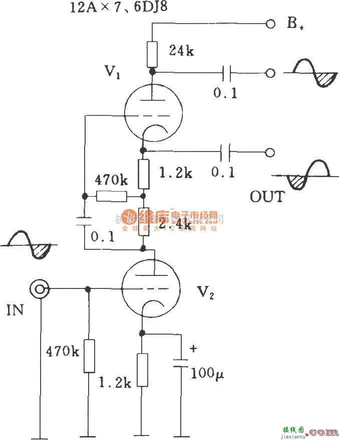 电子管功放中的电子管SRPP倒相电路  第2张
