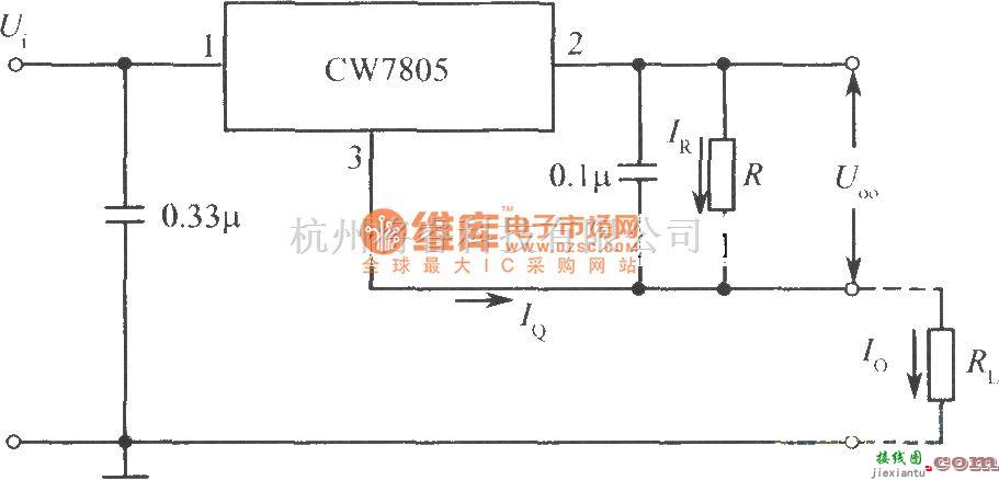 电源电路中的用三端固定输出集成稳压器组成的恒流源电路  第1张