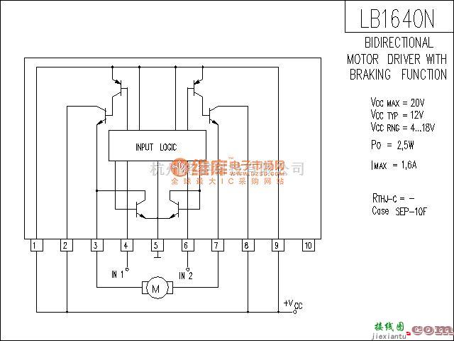 集成音频放大中的LB1640N功放电路  第1张