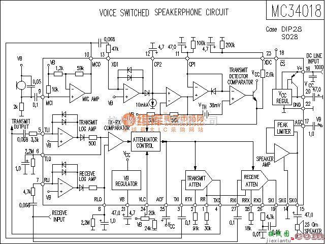 集成音频放大中的MC34018电路  第1张