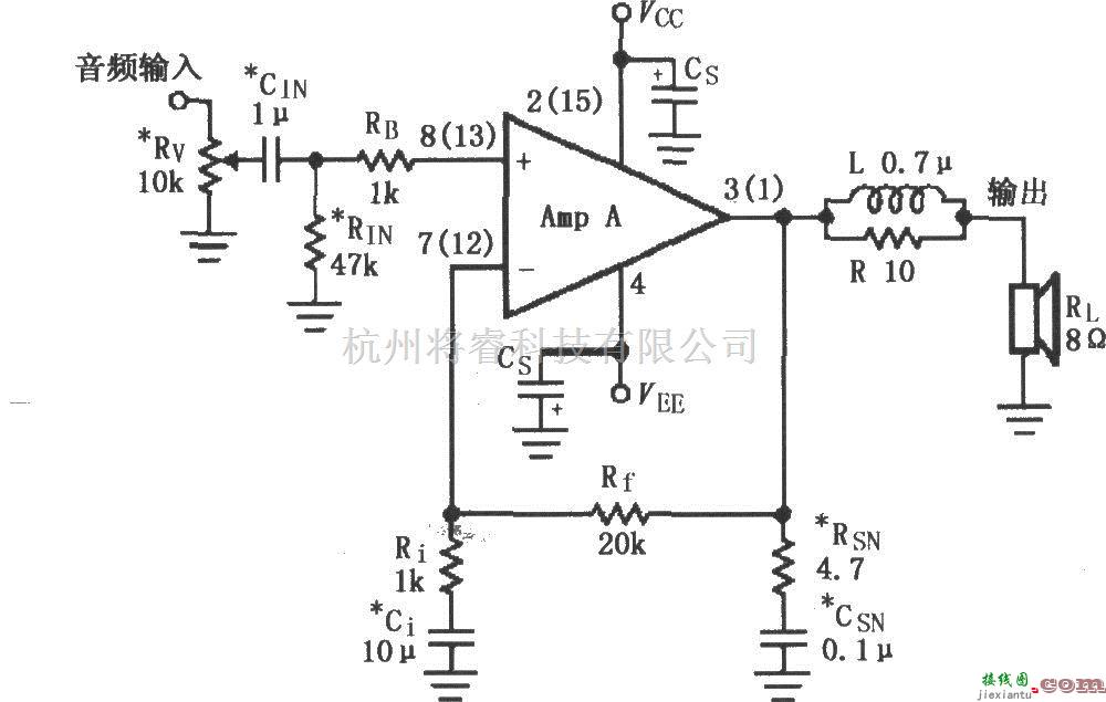 集成音频放大中的LMl876用于辅助音频功率放大电路  第1张