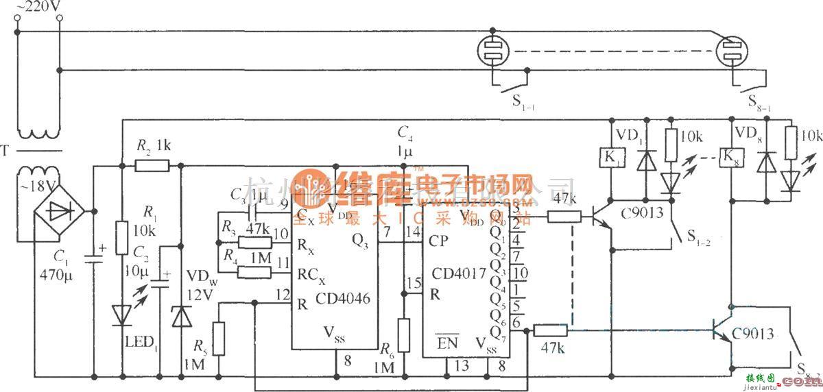 电源电路中的自动顺序接通电源控制电路  第1张