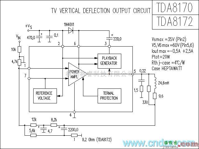 集成音频放大中的TDA8170-72功放电路  第1张
