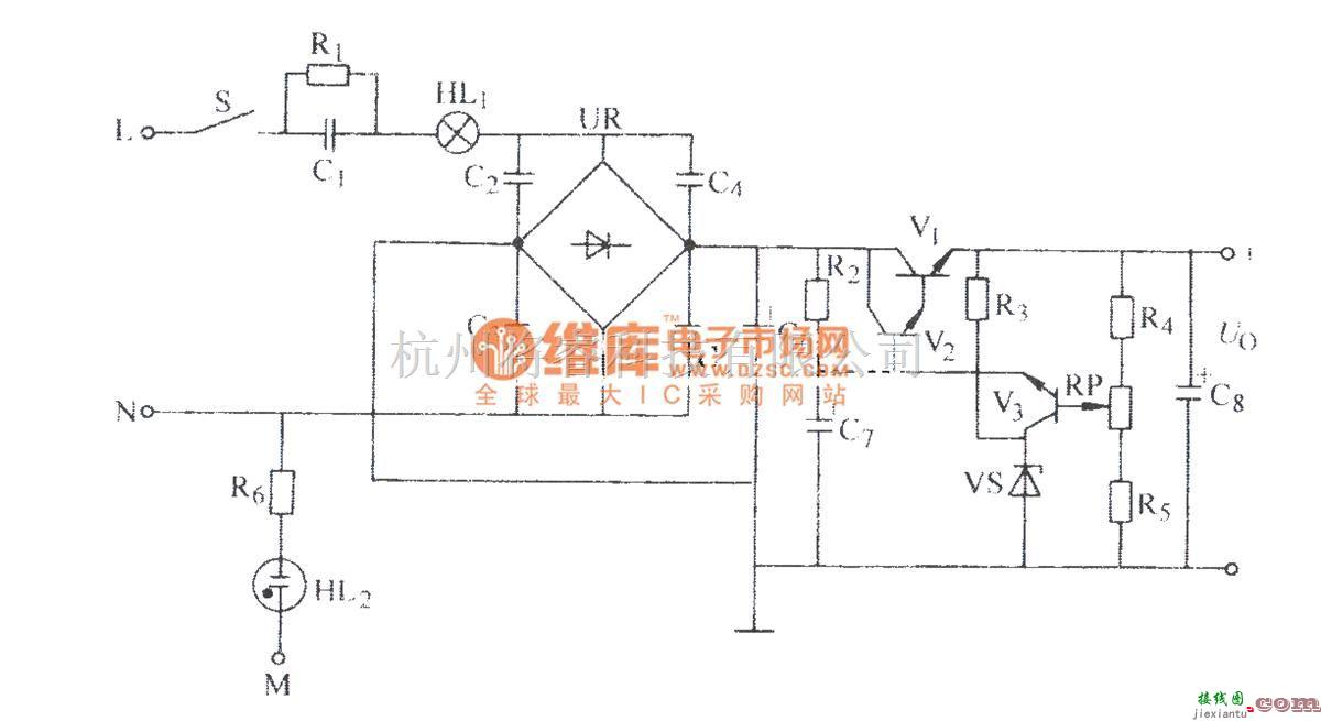 电源电路中的用电容器作变压器的稳压电路  第1张