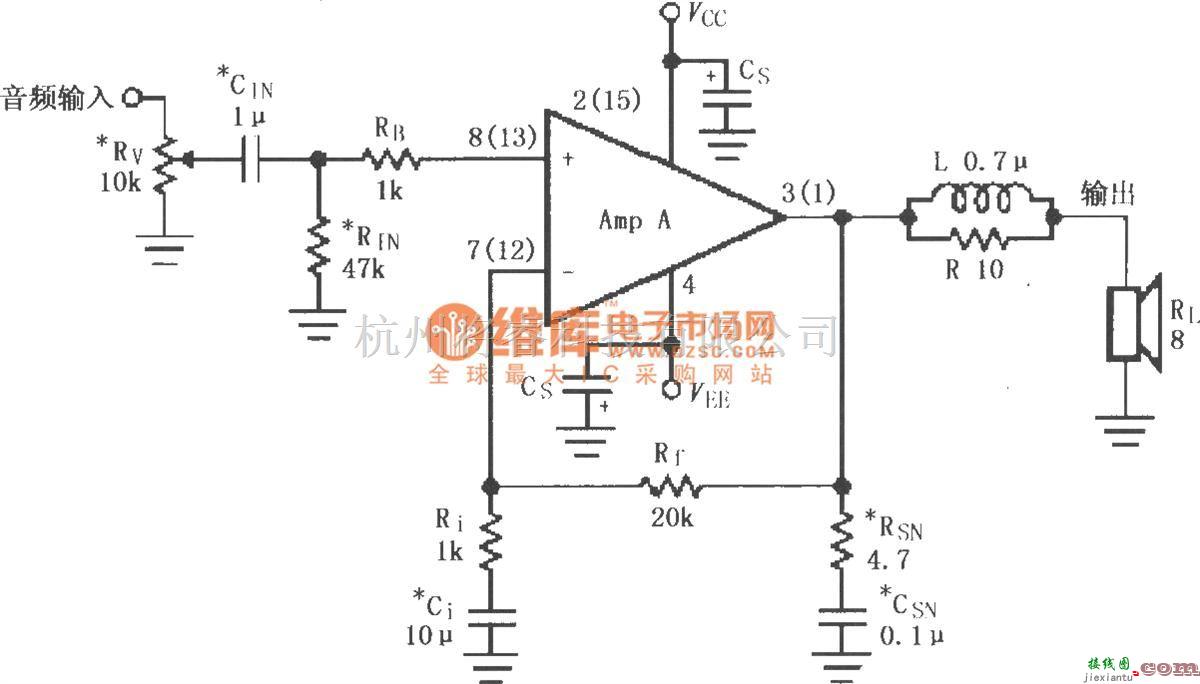 集成音频放大中的LM4765的辅助音频功率放大电路  第1张